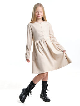 Платье для девочки нарядная одежда школа UD 7373 кремовый - Mini maxi фото 11