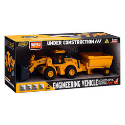 Трактор "Строитель" с прицепом, в коробке