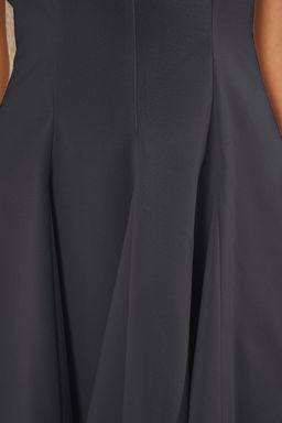 TRENDYOLMILLA Lacivert Cizgili Etegi Belden Ac?lan Bisiklet Yaka Mini Poliviskon Dokuma Elbise TWOAW25EL00244  фото 25