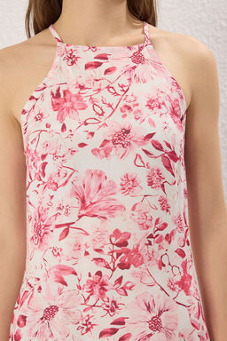 TRENDYOLMILLA Lacivert Cicekli Duz Kesim Viskon Maxi Dokuma Elbise TWOSS24EL00524  фото 11