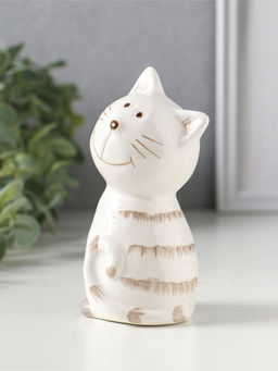 Сувенир керамика "Котейка белый полосатый" 6,5х5,3х11,2 см
