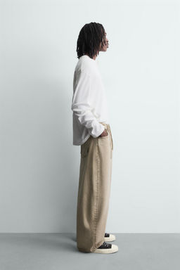 WASHED BARREL FIT TROUSERS - Zara фото 4