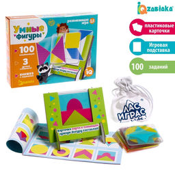 Развивающая игра на логику Умные фигуры, 30 карточек, инструкция и подставка, по методике Монтессори
