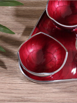 Менажница Бэнкс (набор 3 шт) 7х7х4 см, на подносе, алюминий, цв. красный - Simaland фото 5