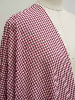 Брак(уценка) Пестрядь "Клетка (4*4 мм)" цв.малиновый, ш.1.45м, хлопок-100%, 130гр/м.кв