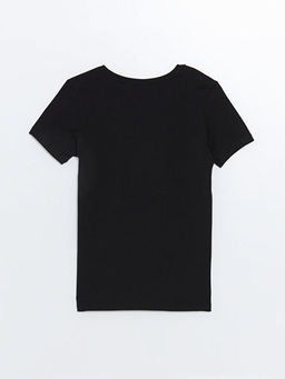 V Yaka K?sa Kollu Penye Erkek Ti??rt - Waikiki фото 2