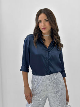 Блузка Маргарет (темно-синий) - Nadi bordo фото 2