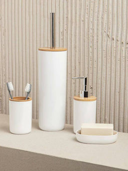 Набор аксессуаров для ванной комнаты Бамбук (белый) М8167 - Альтернатива фото 4