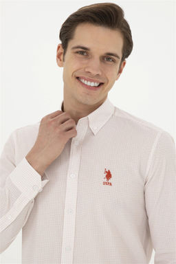 Мужская пудровая рубашка с длинным рукавом - U.s. polo assn фото 2