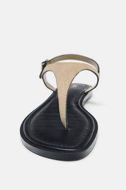 LEATHER BUCKLE-STRAP SANDALS - Zara фото 18