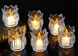 Свеча светодиодная 7х7 см / VFR-115 /уп 6/480/прозрачная