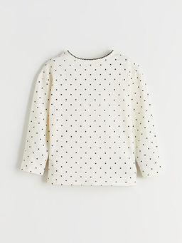 Bisiklet Yaka Kurdele Bask?l? K?z ?ocuk Ti??rt