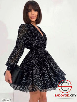 Струящееся платье в мелкий горошек - Bruno фото 2