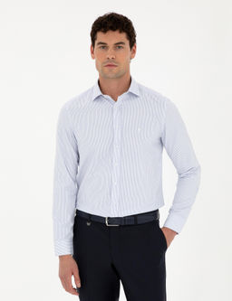 A__k Mavi Slim Fit Uzun Kollu G_mlek