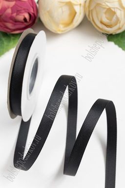 Лента репсовая 1 см*20 ярд "1 сорт" (SF-1346) черный №39