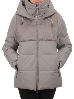 23-696 GRAY/BEIGE Куртка зимняя женская (холлоффайбер 150 гр., искусственная дубленка) - Fashion фото 3