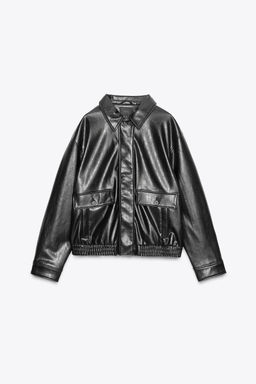 FAUX LEATHER BOMBER JACKET - Zara фото 7