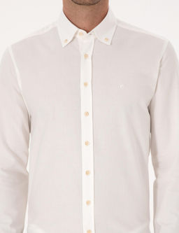 Beyaz Slim Fit Uzun Kollu G_mlek - Cacharel фото 6