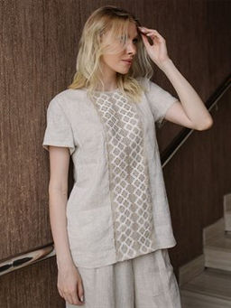 БЛУЗКА лен 73%, вискоза 27% - Волтри фото 2