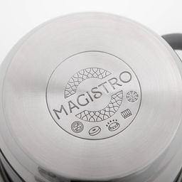 Кастрюля Magistro Tefida, 1.7 л, крышка-дуршлаг, носик для слива, капсульное дно, индукция, нержавеющая сталь