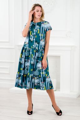 Платье женское из кулирки Кармелита петроль - Амадэль фото 7