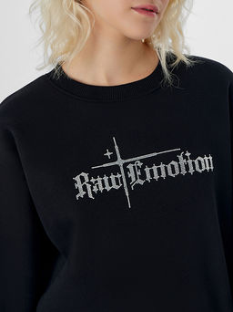 Теплый свитшот женский черный с начесом