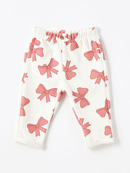 Beli Lastikli Bask?l? K?z Bebek Pantolon