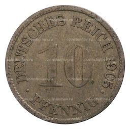 10 пфеннигов 1905 года G Германия