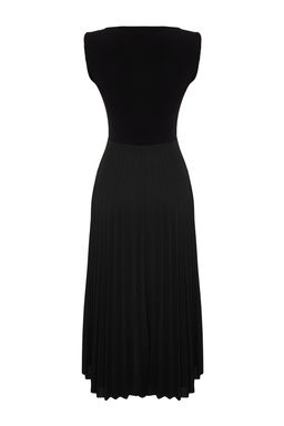 TRENDYOLMILLA Bordo Piliseli Astarl? Kolsuz Esnek Orme Midi Elbise TWOSS24EL00785  фото 8