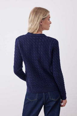 Gri Dugme Detayl? Yumusak Dokulu V Yaka Sac Orgu H?rka TWOAW26HI00014 - Trendyolmilla фото 8