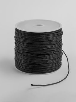 Шнур вощеный из полиэстера d=1 мм, L=65-70 м, чёрный