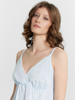 Сорочка ночная Mark Formelle 572336/1 из хлопка с эластаном голубая  фото 4