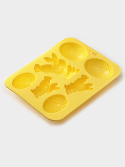 Форма для выпечки Доляна «Пасха», силикон, 7 ячеек, 18.5×14.5×2.5 см, жёлтая