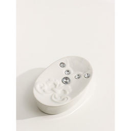 Аксессуары для ванной Доляна Стразы. Капельки, 4 предмета, дозатор 200 мл, мыльница, 2 стакана, белые  фото 7