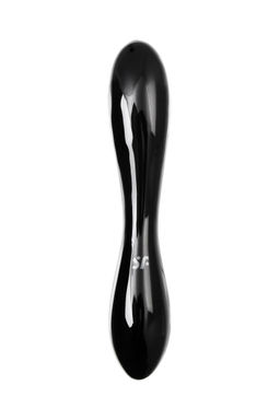 Двусторонний фаллоимитатор Satisfyer Dazzling Crystal 1, стекло, черный, 18,5 см  фото 3