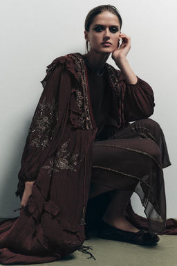 COMBINED GEORGETTE SEQUIN TOP