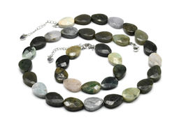 Бусы и браслет из жадеита капля гр.13*18мм, 47см, 18см