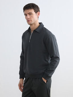 Fermuar Kapamal? Polo Yaka Erkek Sweatshirt