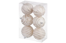 Набор 6 новогодних шаров 9,5*9,5 см Винтаж шампань с эффектом старины - Elan gallery фото 14