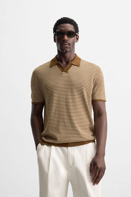 STRIPED KNIT POLO SHIRT - Zara фото 2