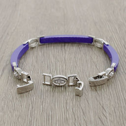 Браслет Лили из голубой керамики покрытие светлый металл - Agat77 фото 2