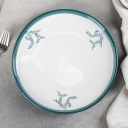 Тарелка керамическая Веточка, d=25 см, цвет белый