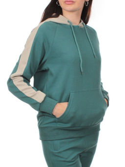 NO01 GREEN/BEIGE Костюм спортивный женский (хлопок 90%, полиэстер 10%)