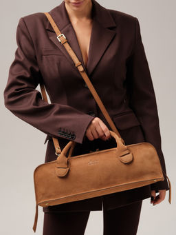 Замшевая сумка багет Doxie DBR 31157 св.коричневый фото 6