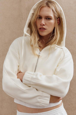 HOODED CLOTH JACKET - Zara фото 11