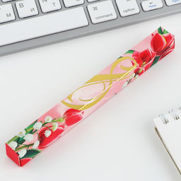 Ручка шариковая, синяя паста, 0.7 мм, корпус пластик 8 марта