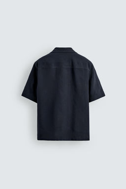 CAMISA JACQUARD RAYAS BOLSILLOS / Marino - Zara фото 8