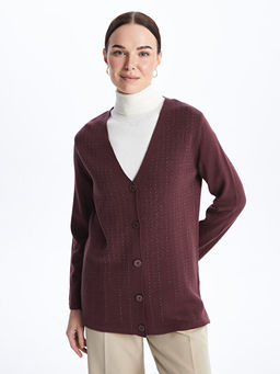 V Yaka Desenli Kad?n Triko H?rka