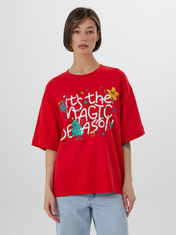 Футболка женская новогодняя с надписью Its the magic season