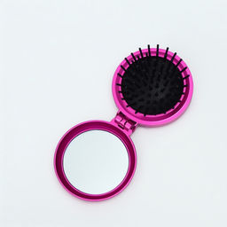 Цена за 7 шт. Расчёска массажная «Перламутр», складная, с зеркалом, d=6 см, МИКС